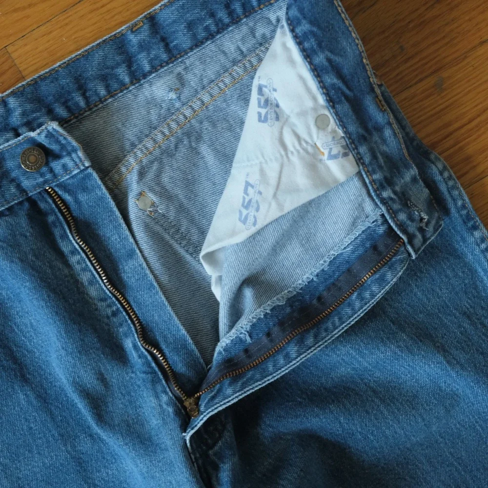 Vintage Levi's 557 Cowboy Jeans Mens Blue Straight Leg Western 34x32 Relaxed Fit